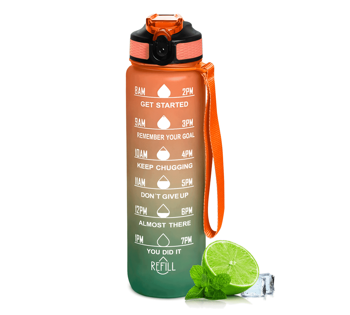 Botella Termo De Agua Deportiva Motivadora 32oz Prueba Fugas - ONDASHOPMX