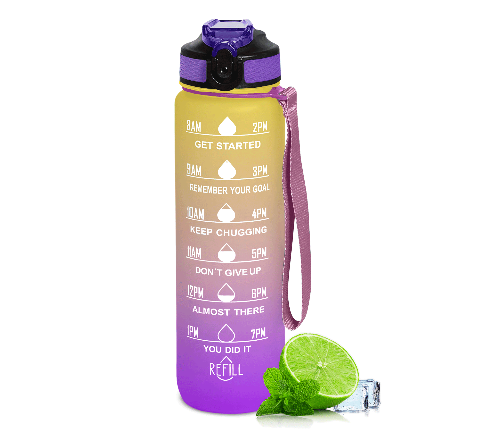 Botella Termo De Agua Deportiva Motivadora 32oz Prueba Fugas