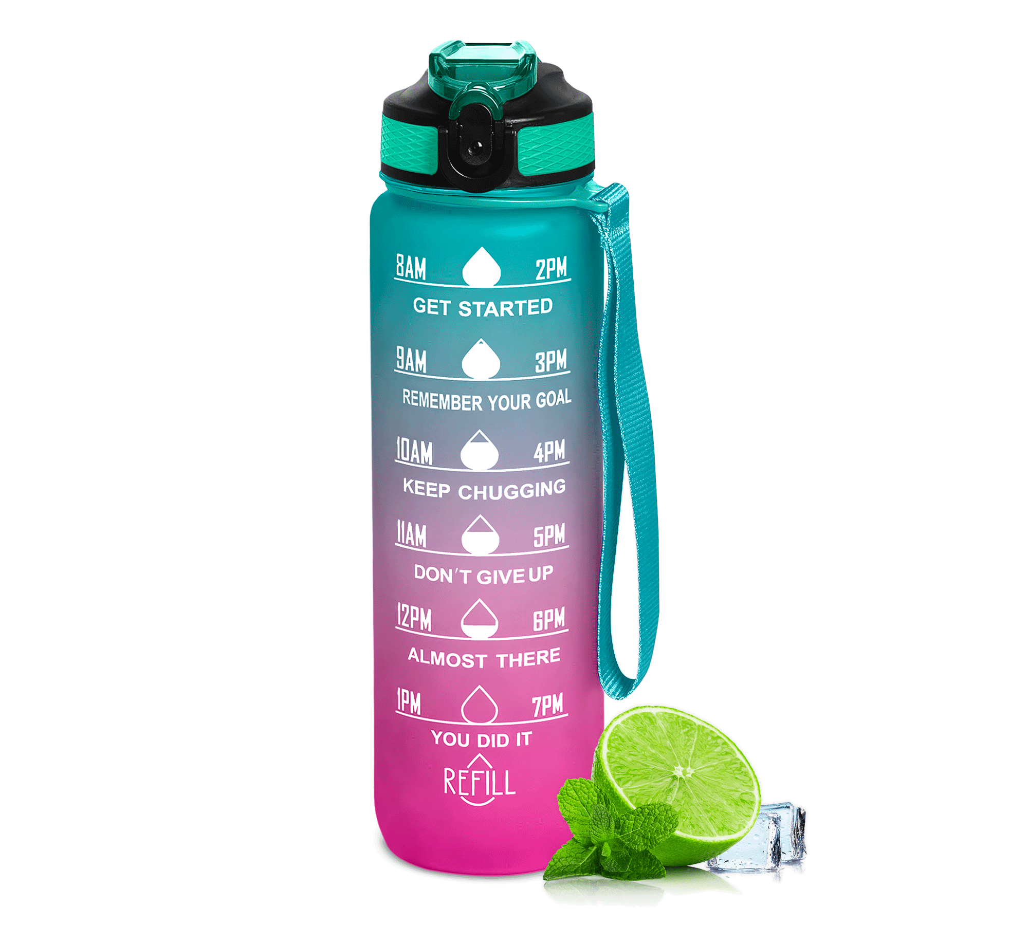 Botella Termo De Agua Deportiva Motivadora 32oz Prueba Fugas