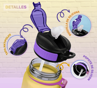 Botella Termo De Agua Deportiva Motivadora 32oz Prueba Fugas - ONDASHOPMX