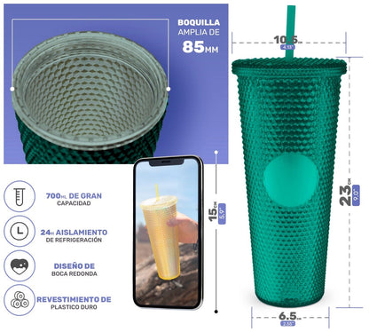 Botella Vaso Termo Térmico Tornasol Multifuncional 700ml - ONDASHOPMX