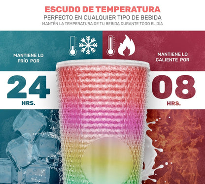Botella Vaso Termo Térmico Tornasol Multifuncional 700ml - ONDASHOPMX