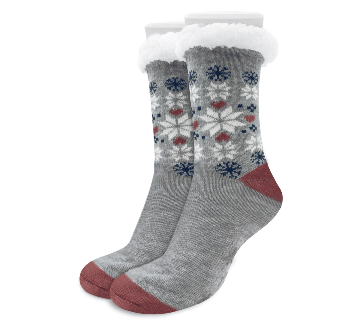 Calcetines Térmicos con Copos de Nieve | Felpa Interior & Suela Antiderrapante - ONDASHOPMX