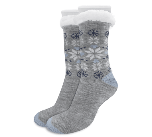Calcetines Térmicos con Copos de Nieve | Felpa Interior & Suela Antiderrapante - ONDASHOPMX
