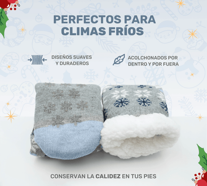 Calcetines Térmicos con Copos de Nieve | Felpa Interior & Suela Antiderrapante - ONDASHOPMX