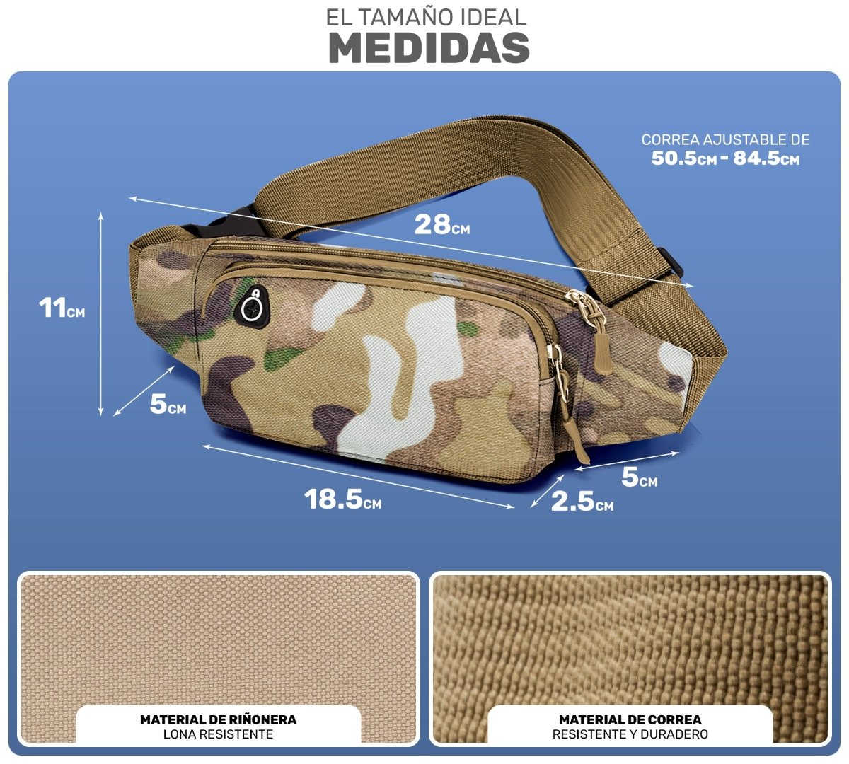 Cangurera Urbana de Alta Resistencia | 3 Bolsillos con Cremallera & Diseño Compacto - ONDASHOPMX