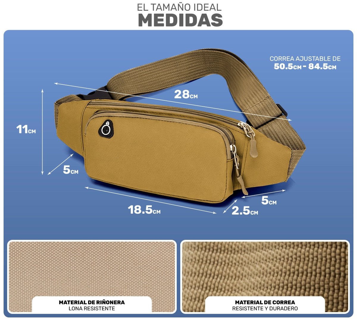 Cangurera Urbana de Alta Resistencia | 3 Bolsillos con Cremallera & Diseño Compacto - ONDASHOPMX