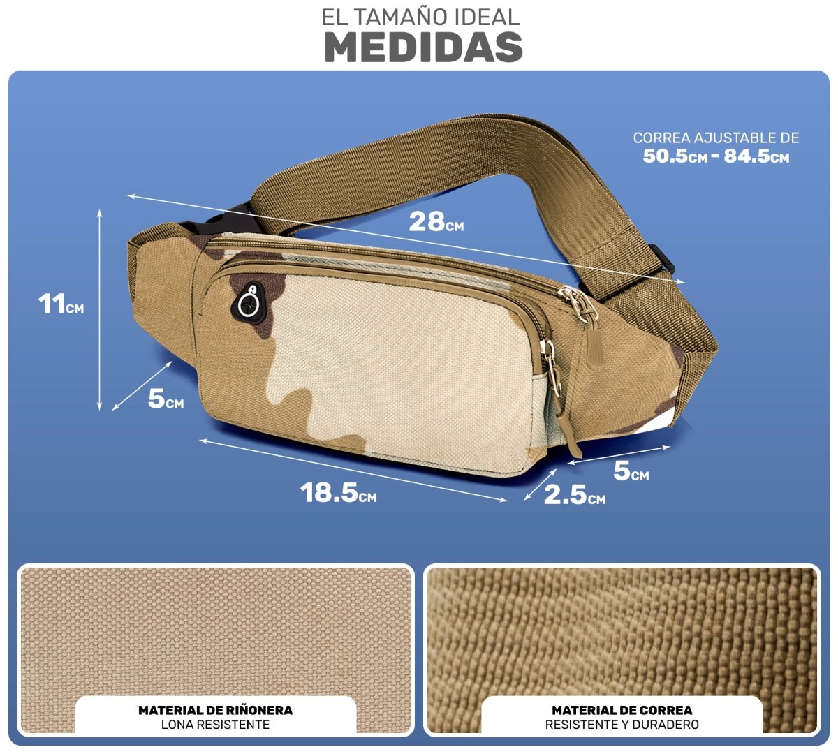Cangurera Urbana de Alta Resistencia | 3 Bolsillos con Cremallera & Diseño Compacto - ONDASHOPMX