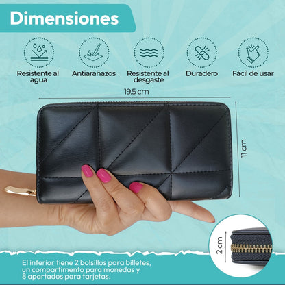 Cartera Acolchada Con Cremallera & Estilo Moderno Para Cada Día - ONDASHOPMX