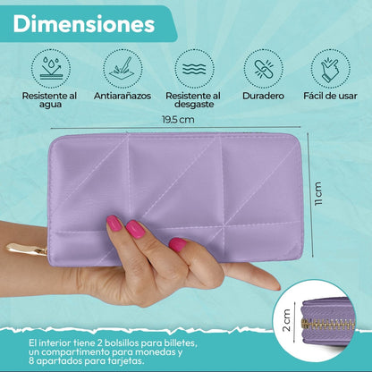 Cartera Acolchada Con Cremallera & Estilo Moderno Para Cada Día - ONDASHOPMX