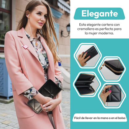 Cartera Acolchada Con Cremallera & Estilo Moderno Para Cada Día - ONDASHOPMX