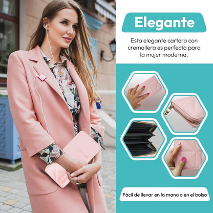 Cartera Acolchada Con Cremallera & Estilo Moderno Para Cada Día - ONDASHOPMX