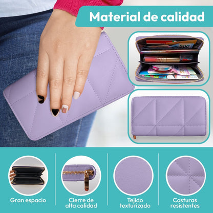 Cartera Acolchada Con Cremallera & Estilo Moderno Para Cada Día - ONDASHOPMX