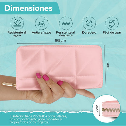 Cartera Acolchada Con Cremallera & Estilo Moderno Para Cada Día - ONDASHOPMX