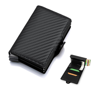 Cartera Inteligente Compacta RFID | Diseño Pop - Up & Fibra De Carbono - ONDASHOPMX