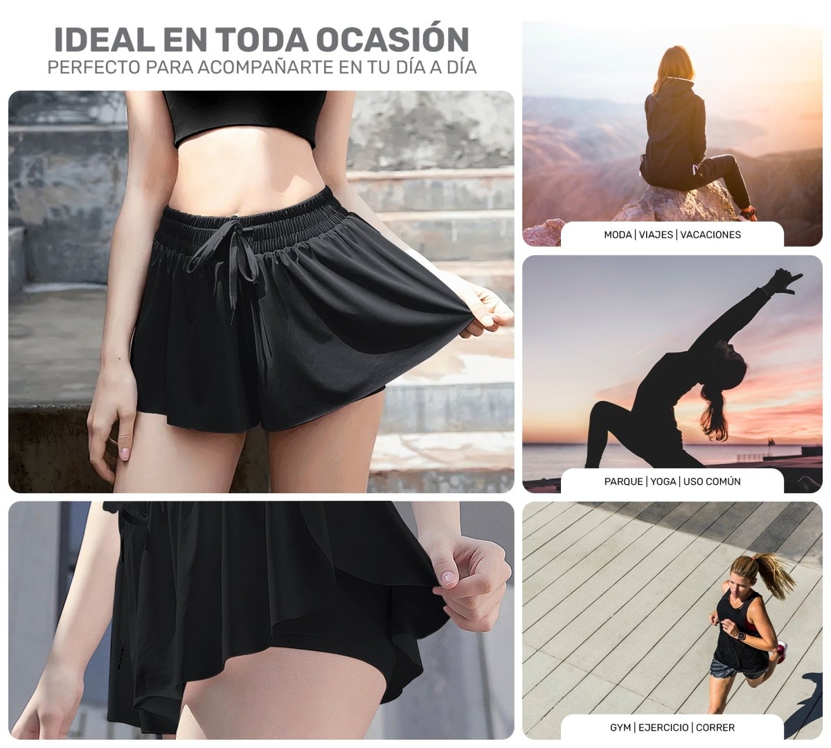 Falda Licra Deportiva Para Dama Tenis Fitness - ONDASHOPMX