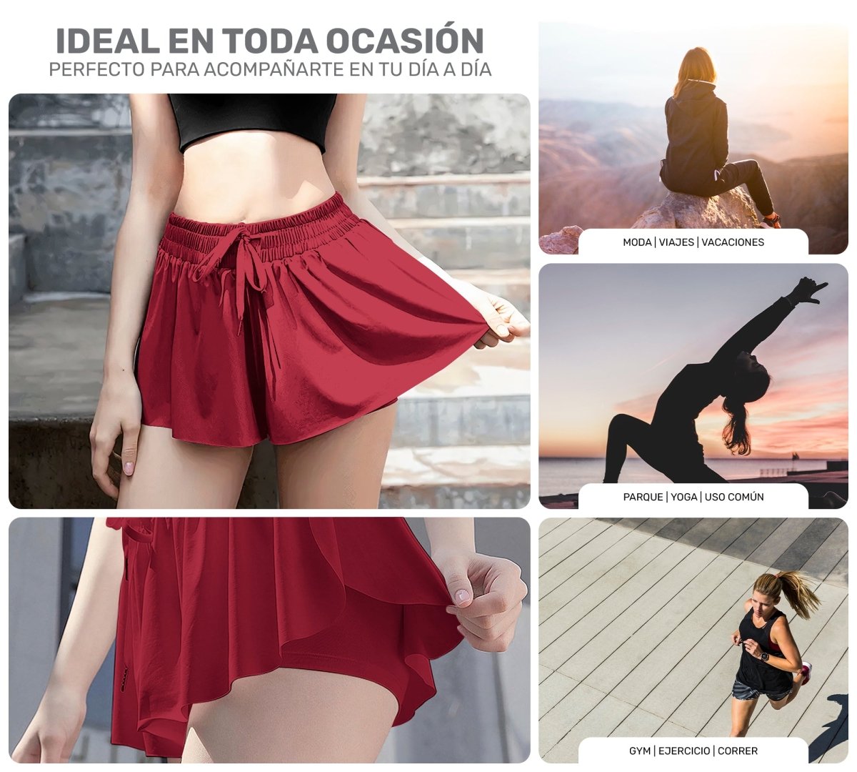 Falda Licra Deportiva Para Dama Tenis Fitness - ONDASHOPMX