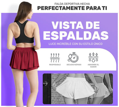 Falda Licra Deportiva Para Dama Tenis Fitness - ONDASHOPMX