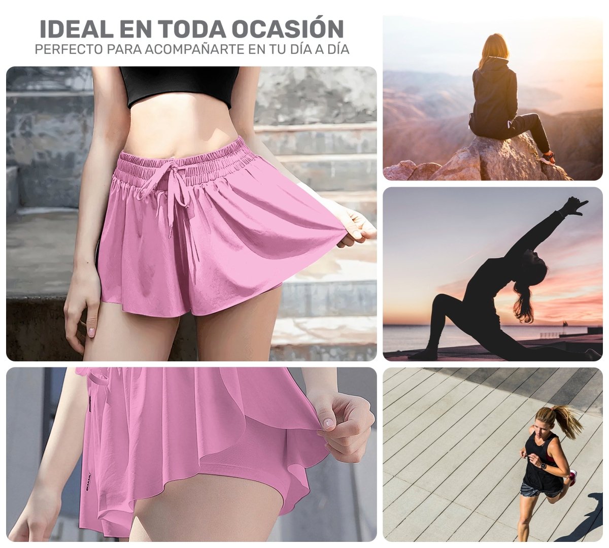 Falda Licra Deportiva Para Dama Tenis Fitness - ONDASHOPMX
