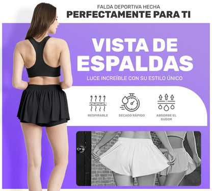 Falda Licra Deportiva Para Dama Tenis Fitness - ONDASHOPMX