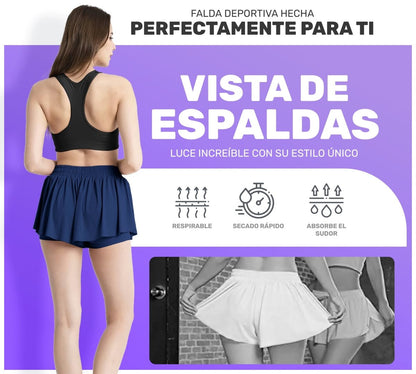 Falda Licra Deportiva Para Dama Tenis Fitness - ONDASHOPMX
