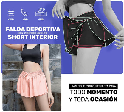 Falda Licra Deportiva Para Dama Tenis Fitness - ONDASHOPMX