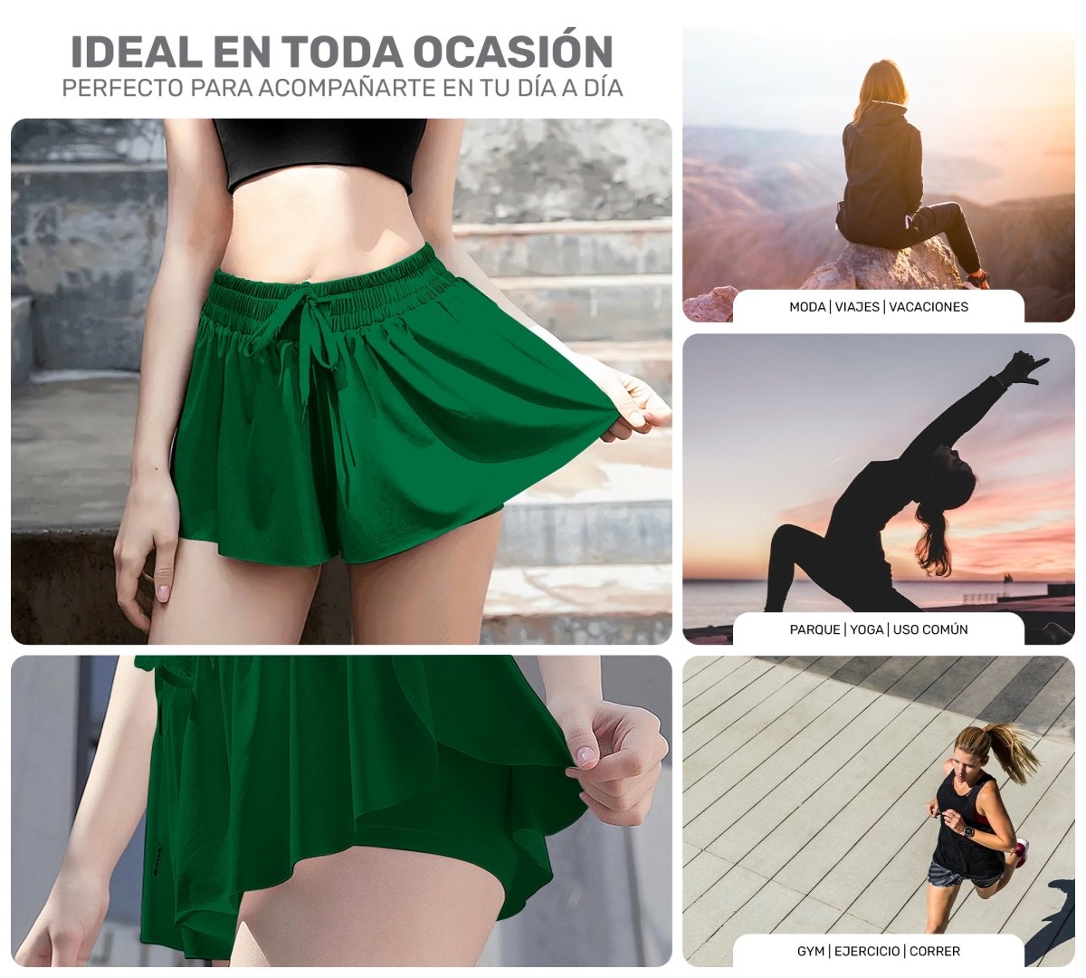 Falda Licra Deportiva Para Dama Tenis Fitness - ONDASHOPMX
