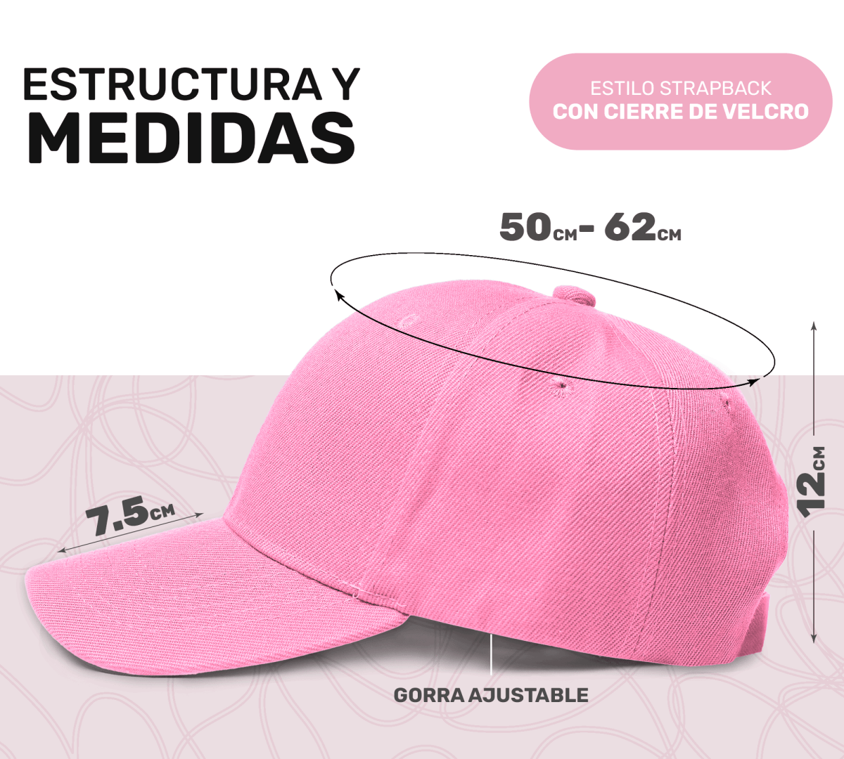 Gorra Clásica Unisex Con Cierre De Velcro | Diseño Strapback Ajustable & Bordado Lineal - ONDASHOPMX