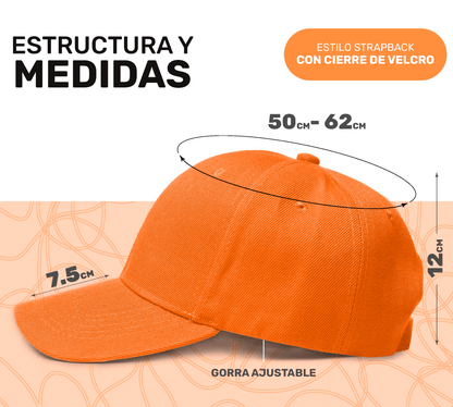 Gorra Clásica Unisex Con Cierre De Velcro | Diseño Strapback Ajustable & Bordado Lineal - ONDASHOPMX