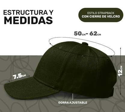 Gorra Clásica Unisex Con Cierre De Velcro | Diseño Strapback Ajustable & Bordado Lineal - ONDASHOPMX
