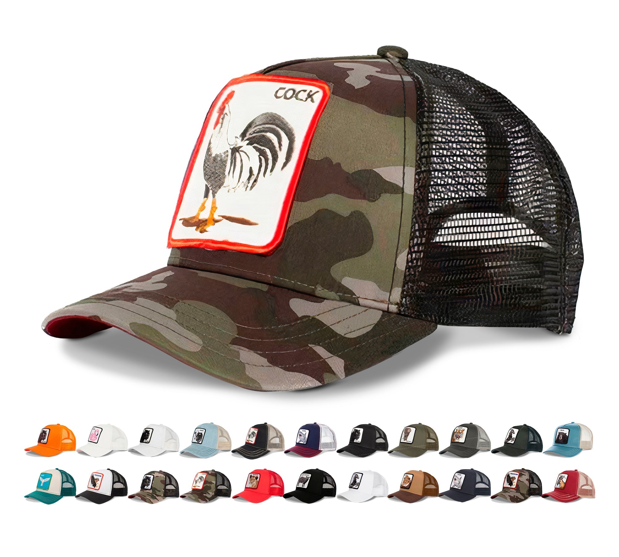 Gorra Sombrero Animales Trucker Hombres Unitalla Ajustable - ONDASHOPMX