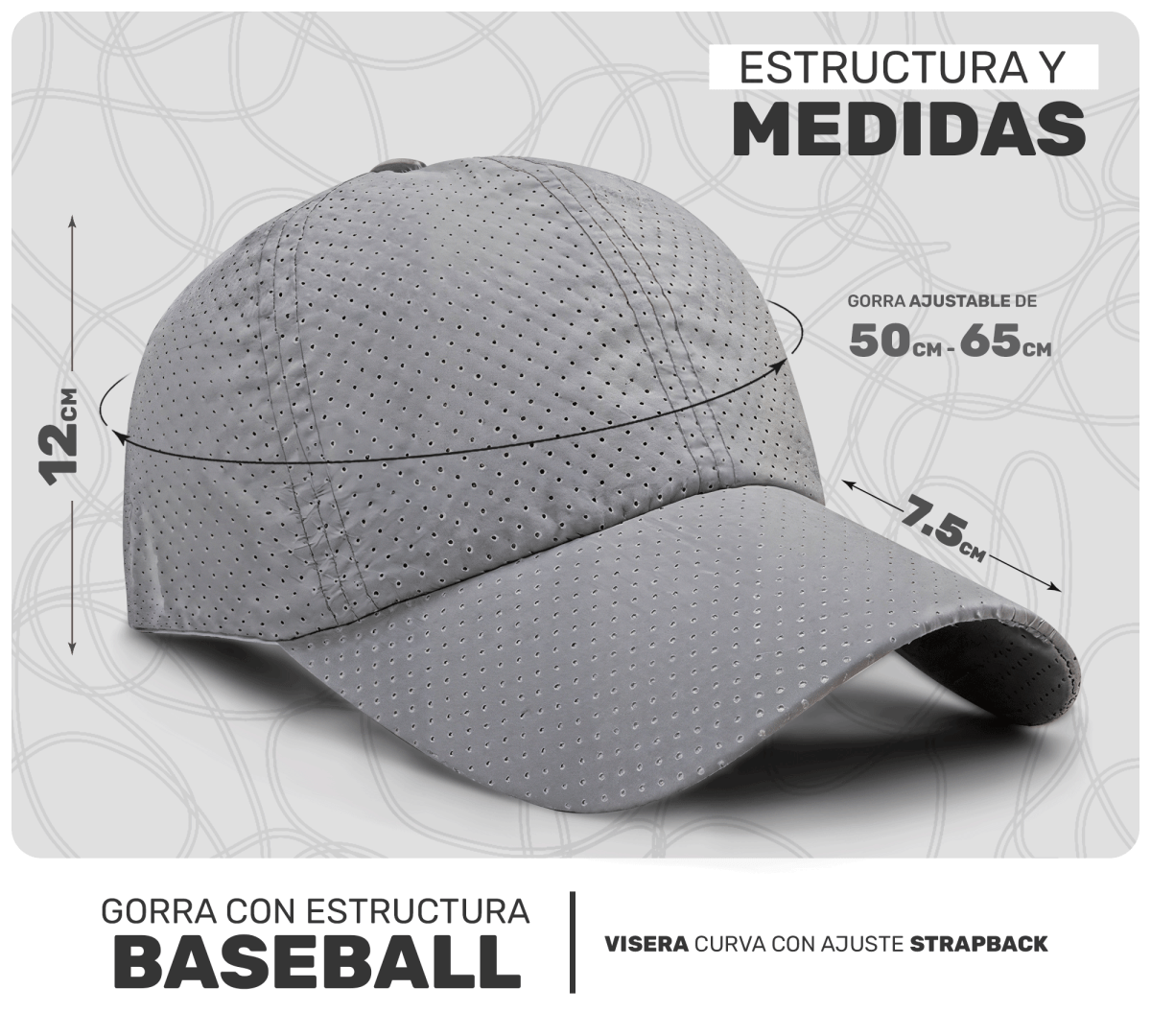 Gorra Ultraligera Transpirable | Diseño Perforado + Bordado Lineal - ONDASHOPMX