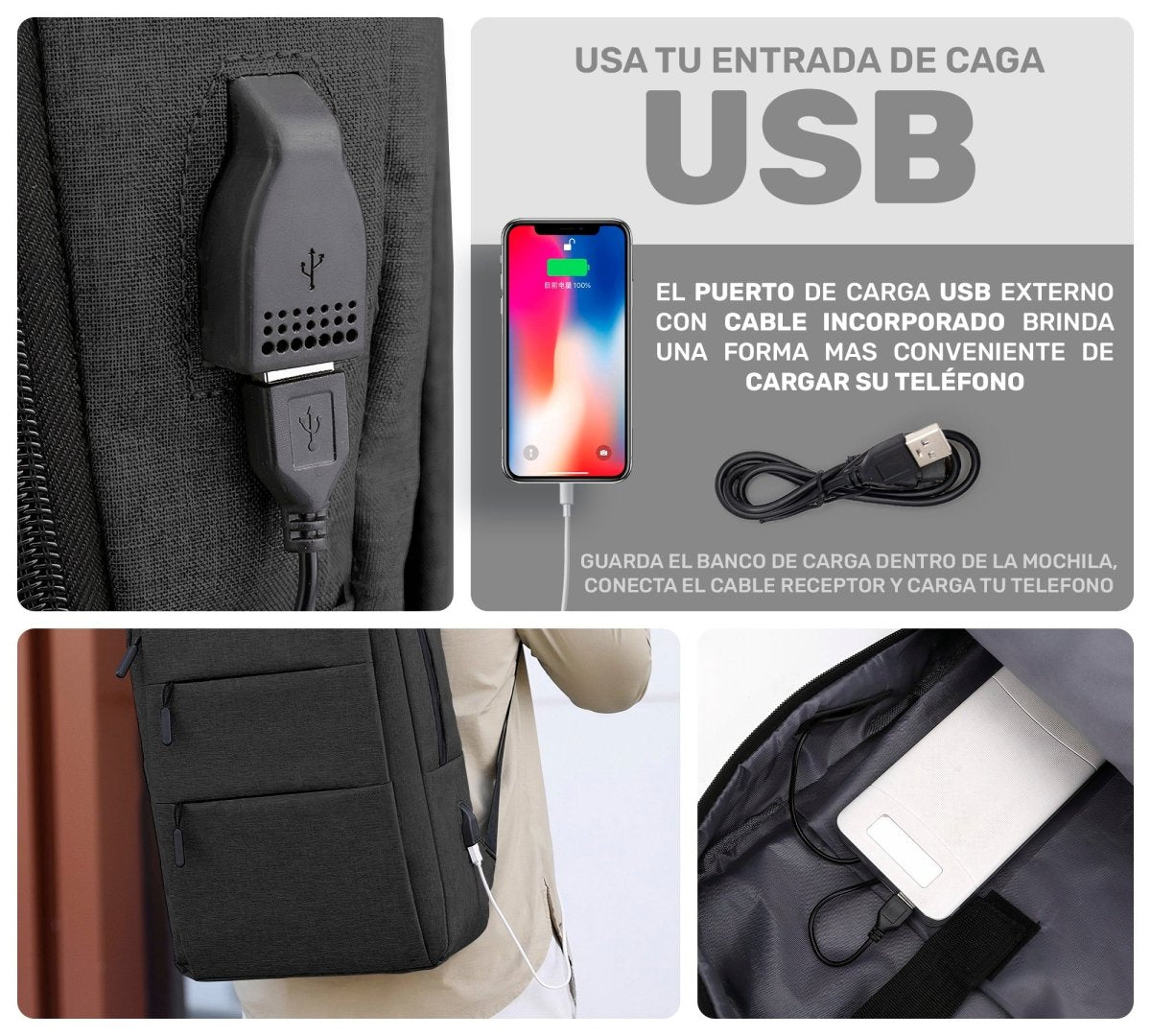 Kit 3 Mochila para Laptop con Bolsa & Estuche - ONDASHOPMX