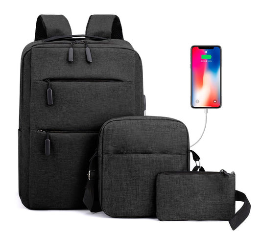 Kit 3 Mochila para Laptop con Bolsa & Estuche - ONDASHOPMX