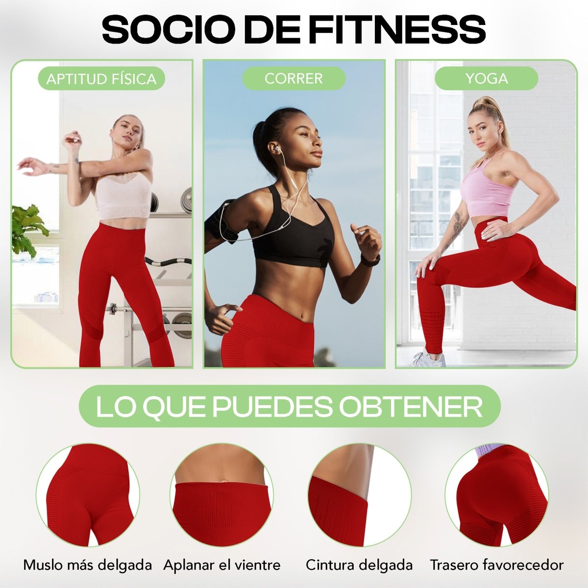 Leggings Fitness Mujer | Realce De Glúteos & Compresión Suave - ONDASHOPMX