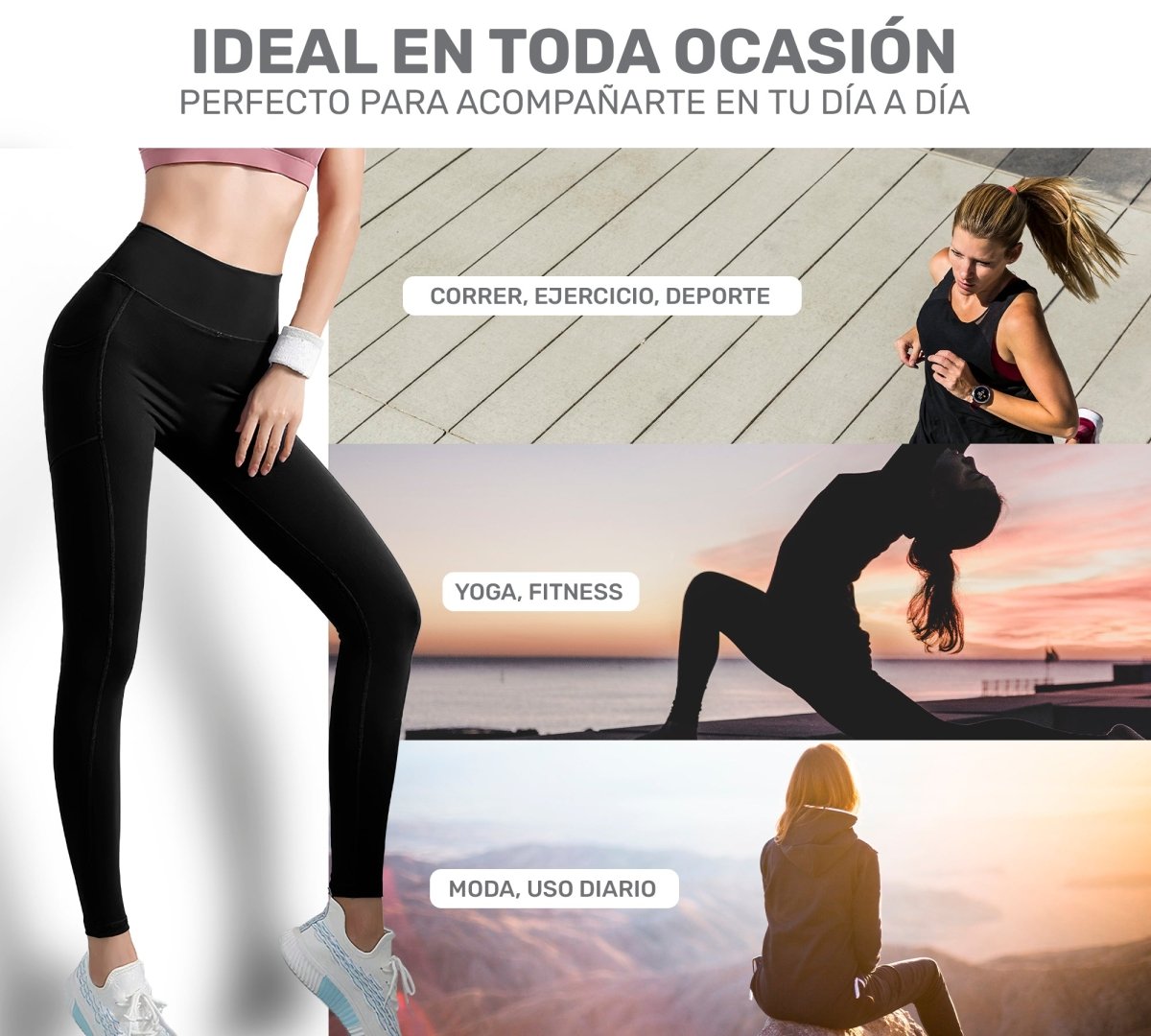 Leggings Yoga Fit Con Bolsillo Funcional & Tejido Respirable - ONDASHOPMX