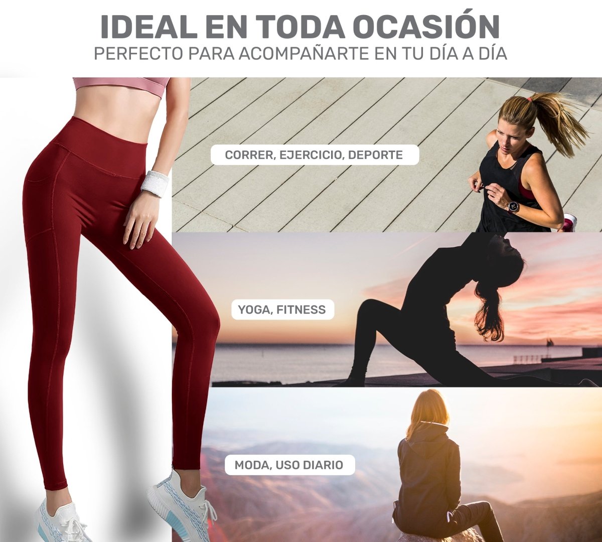 Leggings Yoga Fit Con Bolsillo Funcional & Tejido Respirable - ONDASHOPMX