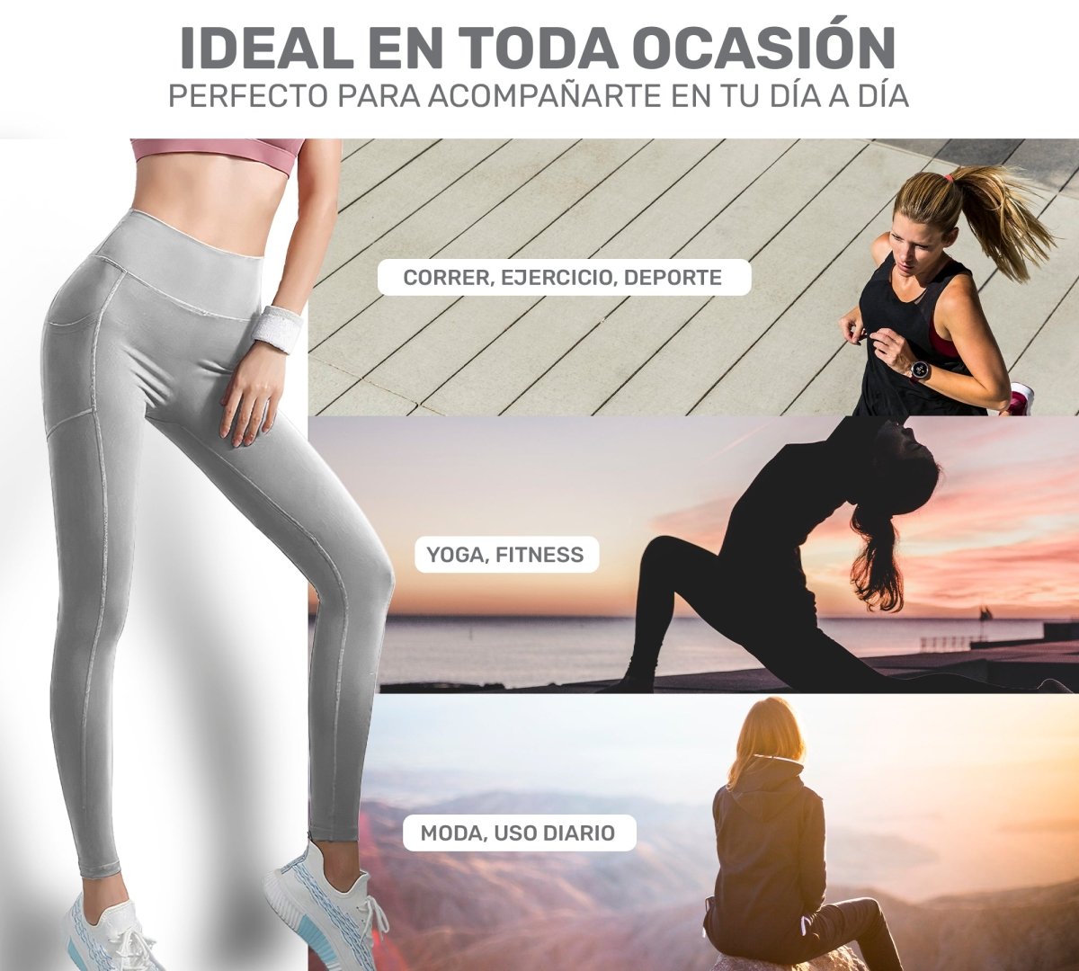 Leggings Yoga Fit Con Bolsillo Funcional & Tejido Respirable - ONDASHOPMX
