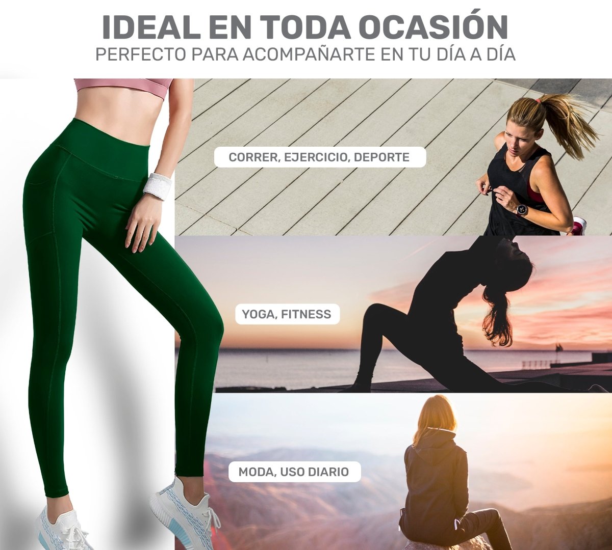 Leggings Yoga Fit Con Bolsillo Funcional & Tejido Respirable - ONDASHOPMX