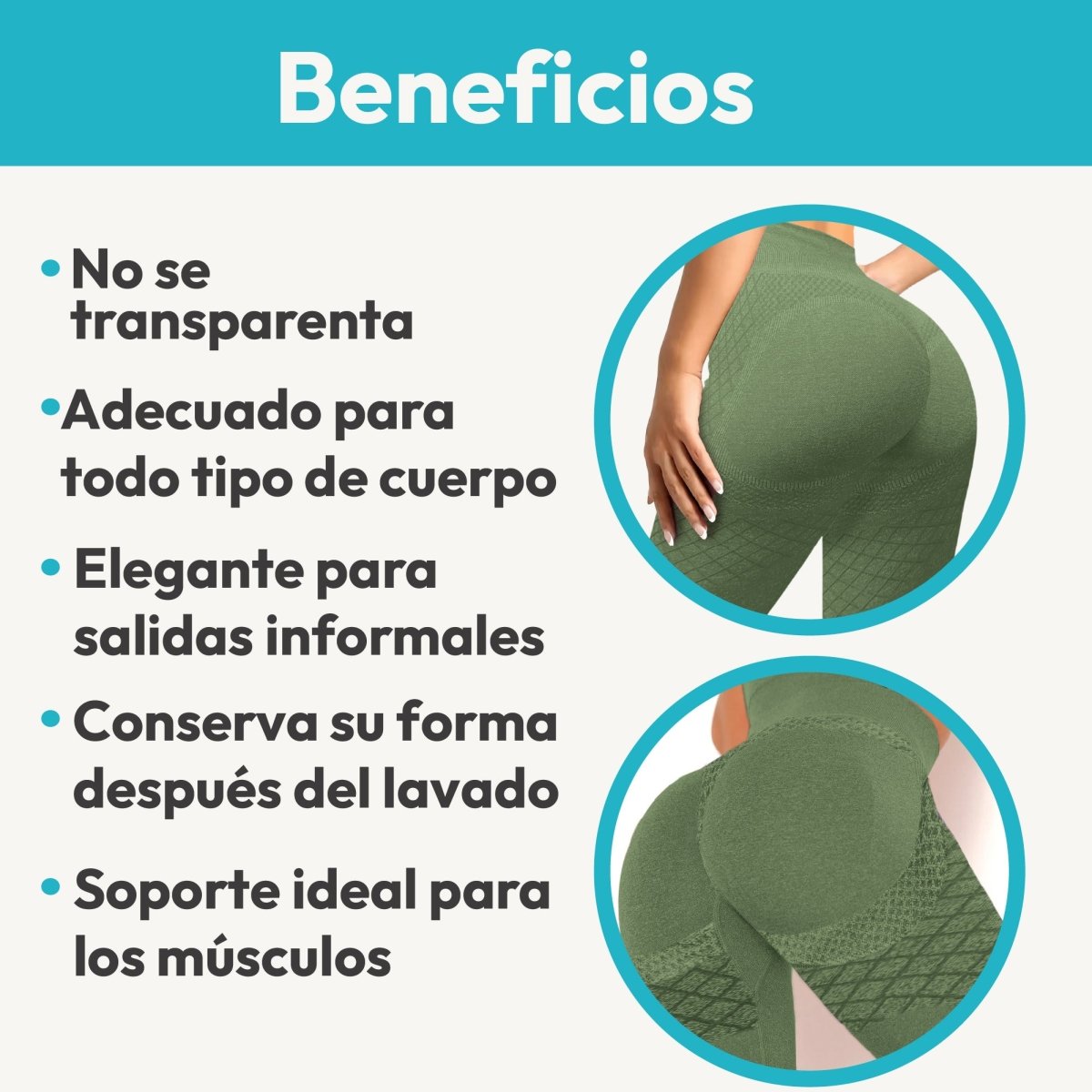 Leggins Premium Sin Costuras & Efecto Push - Up Natural - ONDASHOPMX