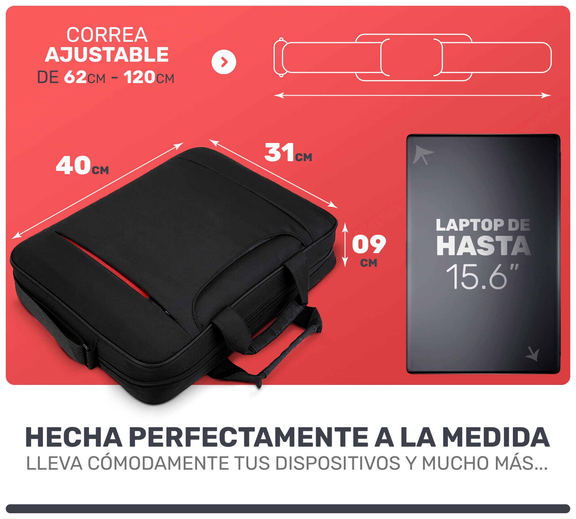 Maletin Portafolio Porta Laptop 15.6 Pulgadas - ONDASHOPMX