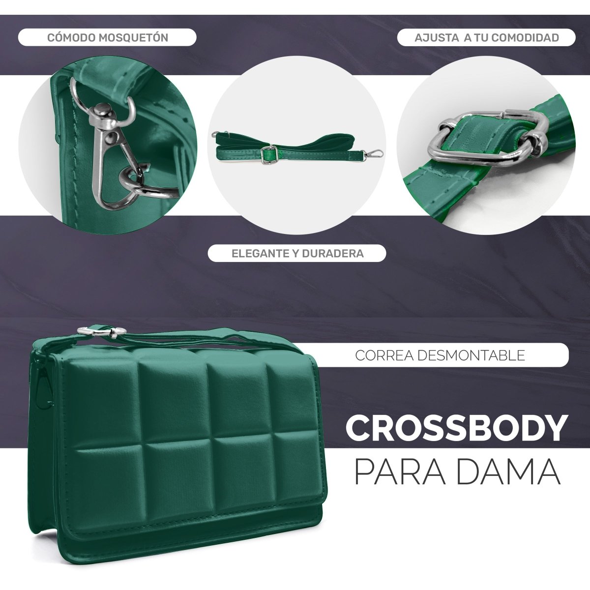 Mini Bolso Acolchado Para Mujer Con Correa Ajustable & Estilo Sofisticado - ONDASHOPMX