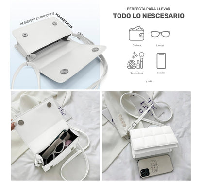 Mini Bolso Acolchado Para Mujer Con Correa Ajustable & Estilo Sofisticado - ONDASHOPMX