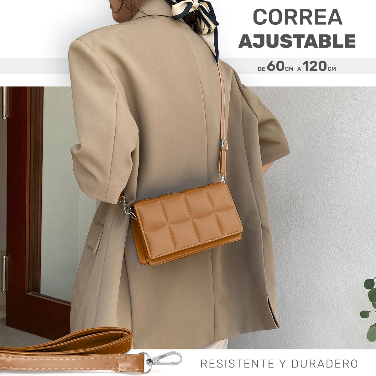 Mini Bolso Acolchado Para Mujer Con Correa Ajustable & Estilo Sofisticado - ONDASHOPMX