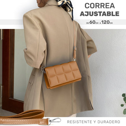 Mini Bolso Acolchado Para Mujer Con Correa Ajustable & Estilo Sofisticado - ONDASHOPMX