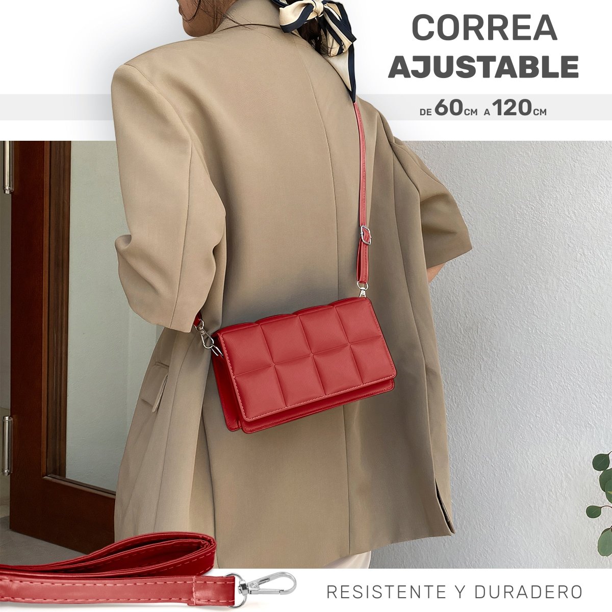 Mini Bolso Acolchado Para Mujer Con Correa Ajustable & Estilo Sofisticado - ONDASHOPMX