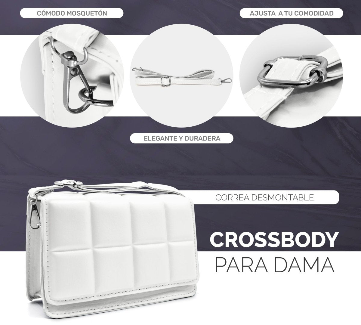 Mini Bolso Acolchado Para Mujer Con Correa Ajustable & Estilo Sofisticado - ONDASHOPMX