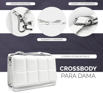Mini Bolso Acolchado Para Mujer Con Correa Ajustable & Estilo Sofisticado - ONDASHOPMX