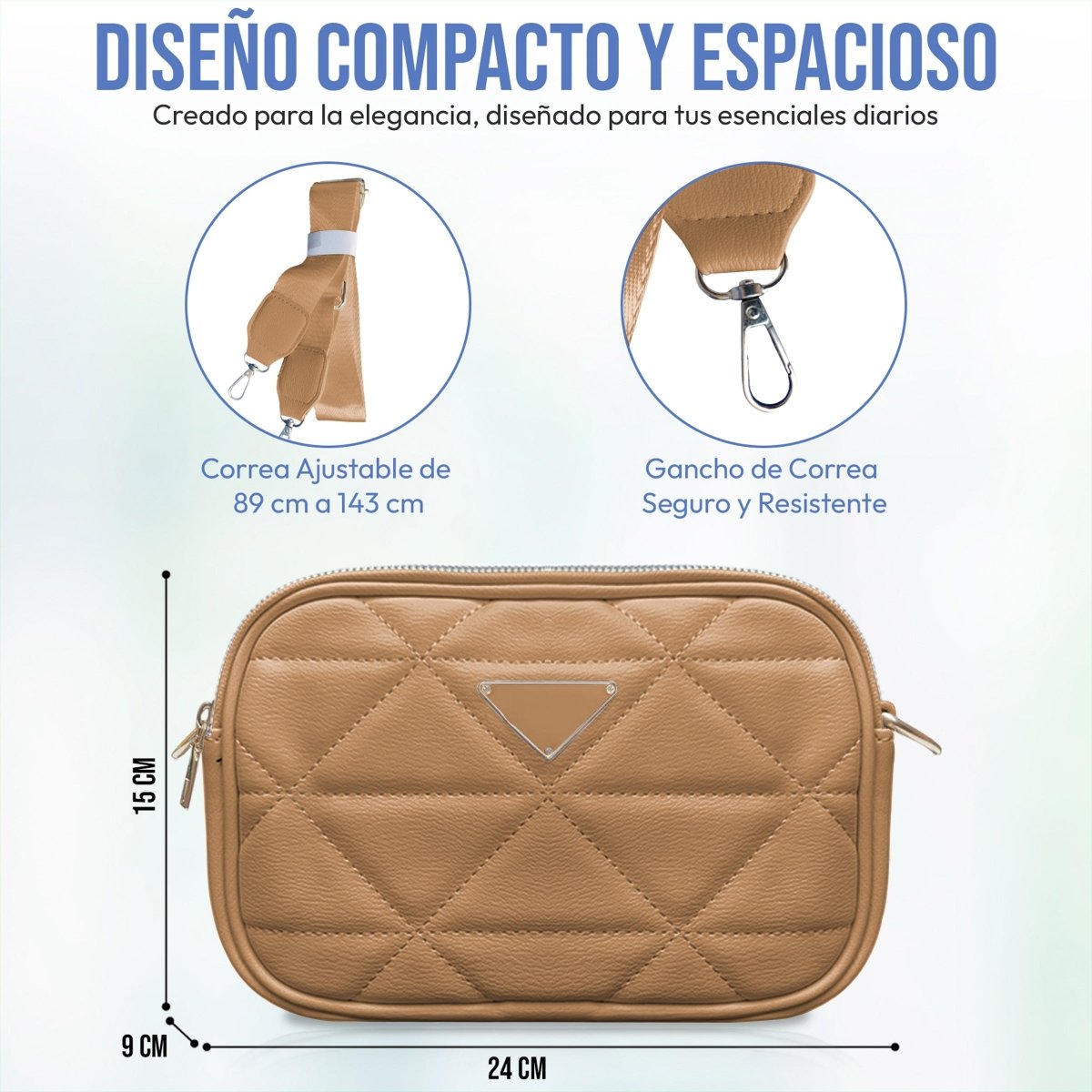 Mini Bolso Moderno Con Correa Ajustable & Diseño Versátil - ONDASHOPMX