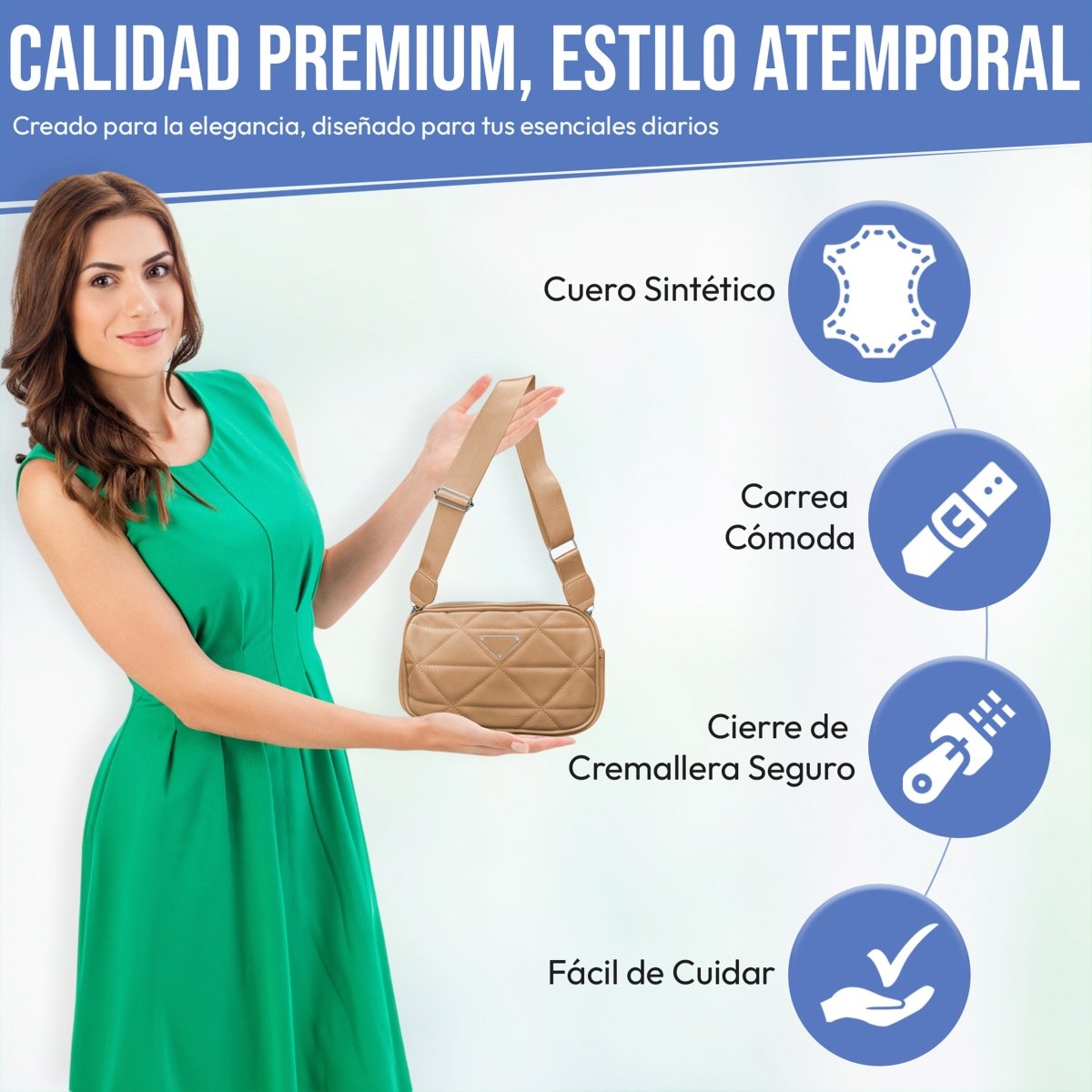 Mini Bolso Moderno Con Correa Ajustable & Diseño Versátil - ONDASHOPMX